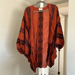 Oversized shall/cardigan. Rustic orange. S/M.